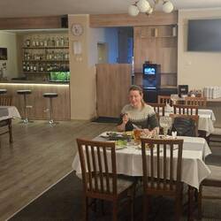 Zander und Schweinesteak.