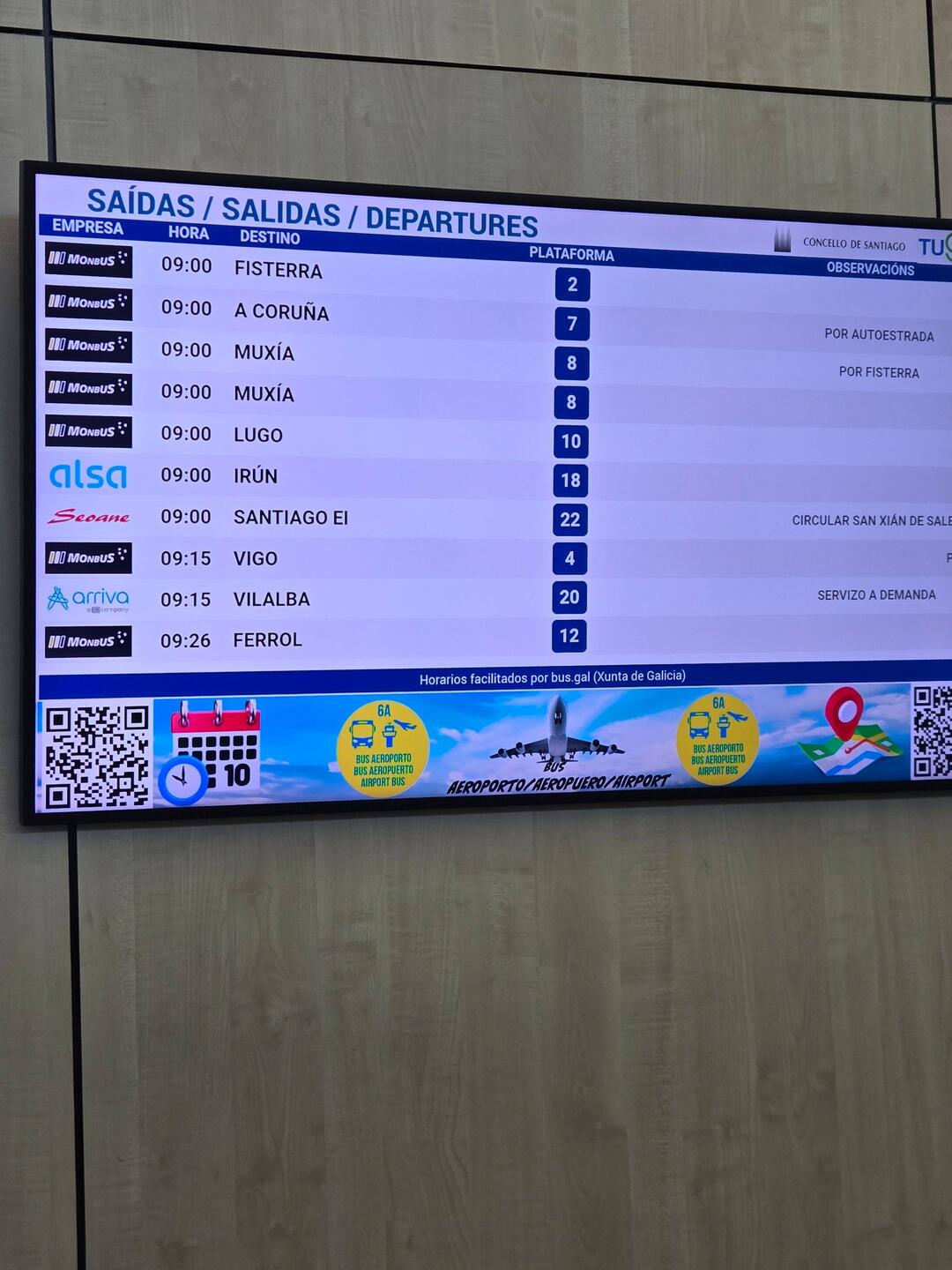 Caught the bus at 9 am