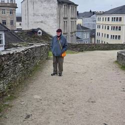 Phil walking the wall.