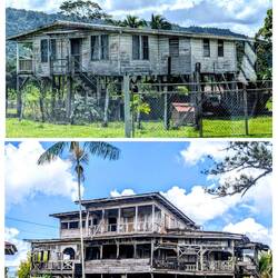 Total nette Häuser unterwegs, viele auf Stelzen