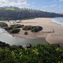 Blick zurück zum Praia da Sao Lorenco ... zum Glück mit Brücke 😁.