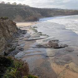 Blick zurück zum Praia Ribeira d'Ilhas