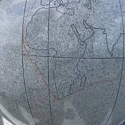 Cook's circumnavigation of the globe - in red