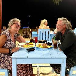 Le soir temps sec et une excellente grillade de mer 🥰