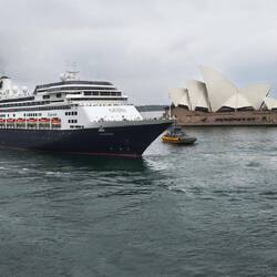 Sister ship Zandam leaving Sydney