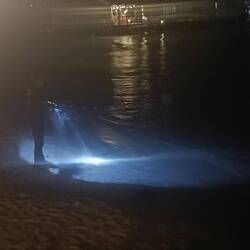 Night fishing from the beach