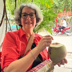 Enjoying my coconut milk