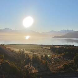 Ausblick vom Stellplatz am Südufer, erster Abend