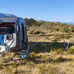 Stellplatz am Südufer, 40km vor Chile Chico, zweiter Abend