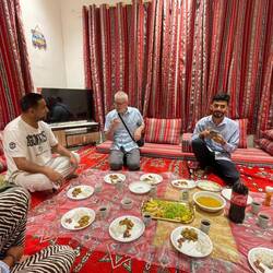 Iftar at the hostel in Muscat.