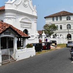 Old buildings, many being used for different purposes