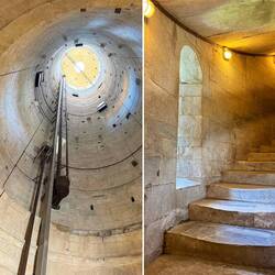 Im Innern hohl, so dass jederzeit früher Böden eingezogen werden konnten.