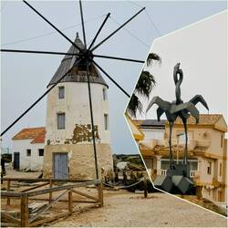 Die Mühle befindet sich in San Pedro del Pinatar, in der Nähe der Salzgärten.