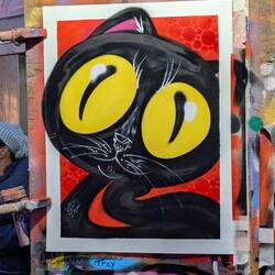 Cute, oder? Gerade erst vollendet vom Künstler.