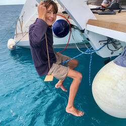 Bent arbeitet an den Davits