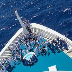 Drohnenaufnahme der Besatzung