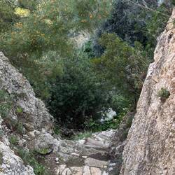 Nur zur Erinnerung, das ist der steile Abstieg zum Strand!