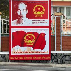 Posters reminding everyone to vote on March 15; voting is mandatory
