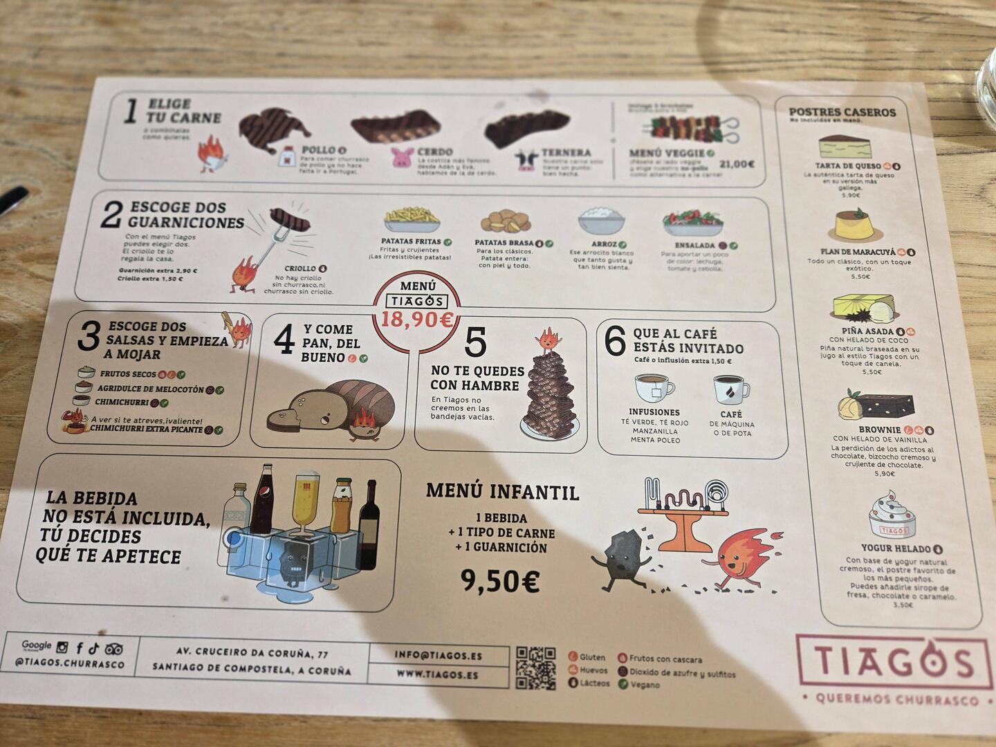 Here's the menu from the meat place. It was packed with families on a Sunday afternoon.