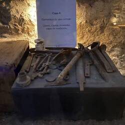 Lots of items found in the mud that had clogged the tunnels.