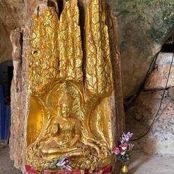 Carving in a stalactite or stalagmite