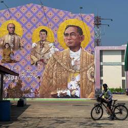 Bhumibol Adulyadej, the former king and Maha Vajiralongkorn, current king of Thailand.