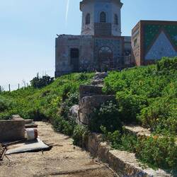 Der ehemalige Leuchtturm, heute Wohnort des Eremiten
