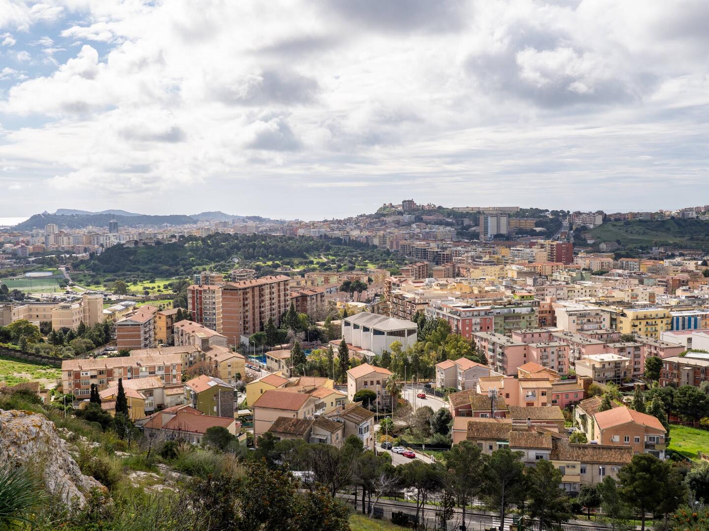 Blick zur Altstadt Cagliari