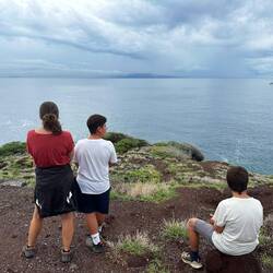 Whalewatching von der Küste aus (wir hatten die bessere Sicht als das Boot auf dem Meer)