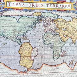 See the "unknown southern continent" ... missing Hawaii and Australia