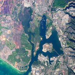 View of Pearl Harbor and our ships together