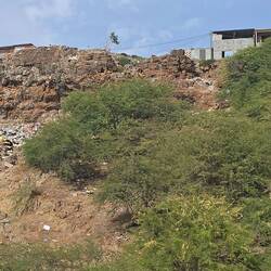 Der Müll wird leider einfach den Hang herunter geworfen