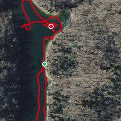 Route of my previous evening's kayak ride.