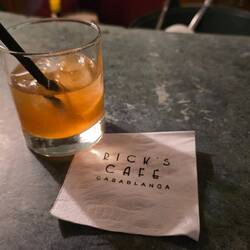 In Ricks bar, home of the film Casablanca