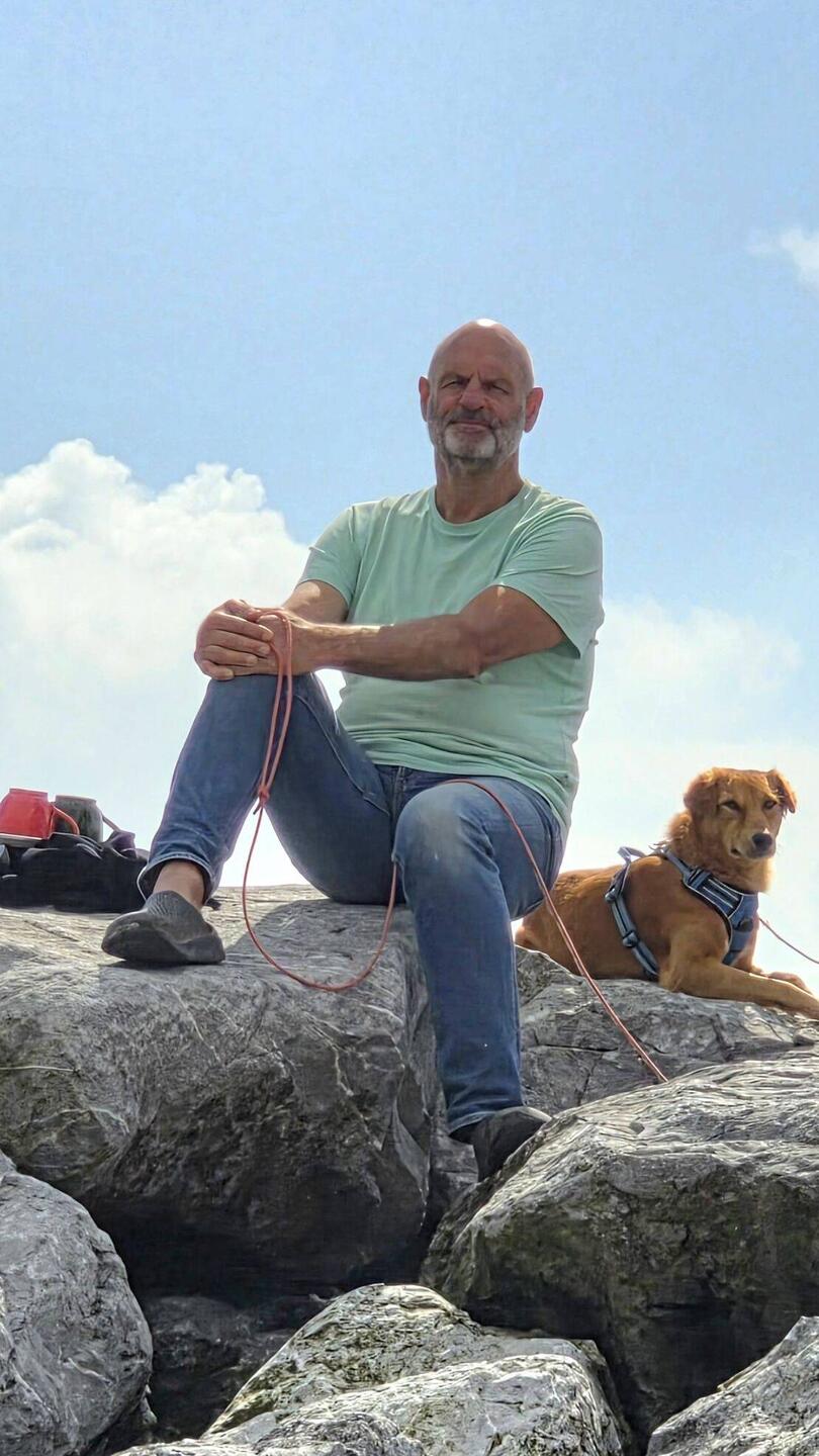 "The man and his dog"