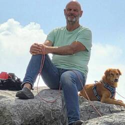 "The man and his dog"