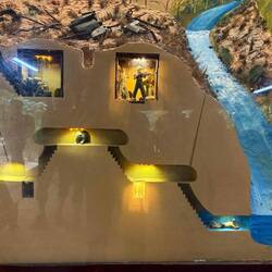 Cross-section model of the 3-level tunnels, with escape to water if needed