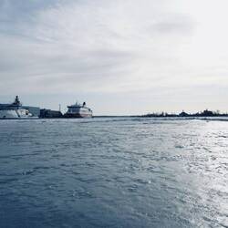 Unser Blick auf den 1. Hafen von Helsinki. Es gibt in Summe zwei.