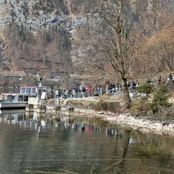 The hordes of people coming on the train to get on the boat to Hallstatt. Every train...every hour!