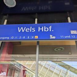 Oops! Unexpected stop in Wels while we switched trains.