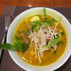 Soup for breakfast our last morning in Vietnam