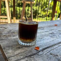 Iced coffee with coconut water