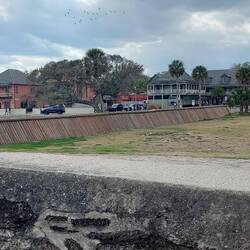 Holzhinderniss im Vorfeld des Forts.