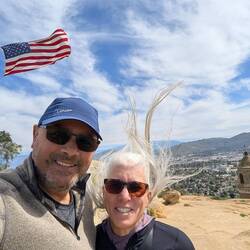 Windy day on top of the mountain