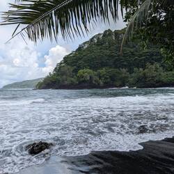Black sand beaches from the volcanic rock