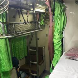 Pulls down from wall