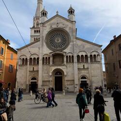 The main entrance of the Duomo — Modena, Italy.
