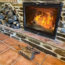 The fireplace is the only source of heat for the house