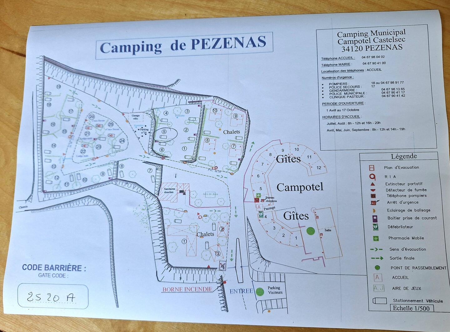 Lageplan des CP mit Zugangscode