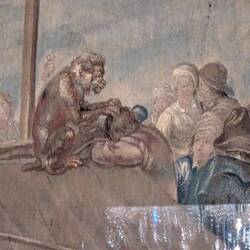 Tapestry - apparently monkeys used to help get the fleas off people. Ick!